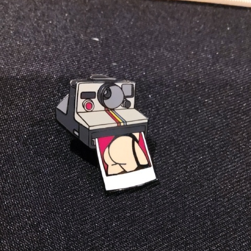 Strike Gently Retro Polaroid Booty Pin Up Version 1 Enamel Pin